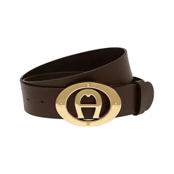 Aigner Belts|Belts-Logo Belt 4 cm ebony