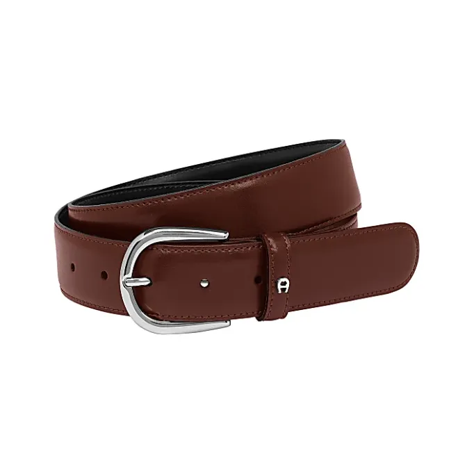 Aigner Belts-Business belt 3.5 cm antic red