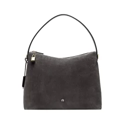 Aigner Bags-Delia Suede hobo bag L night grey