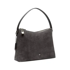 Aigner Bags-Delia Suede hobo bag L night grey