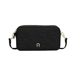 Aigner Leather Accessories|Phone Cases-Diadora logo phone pouch black