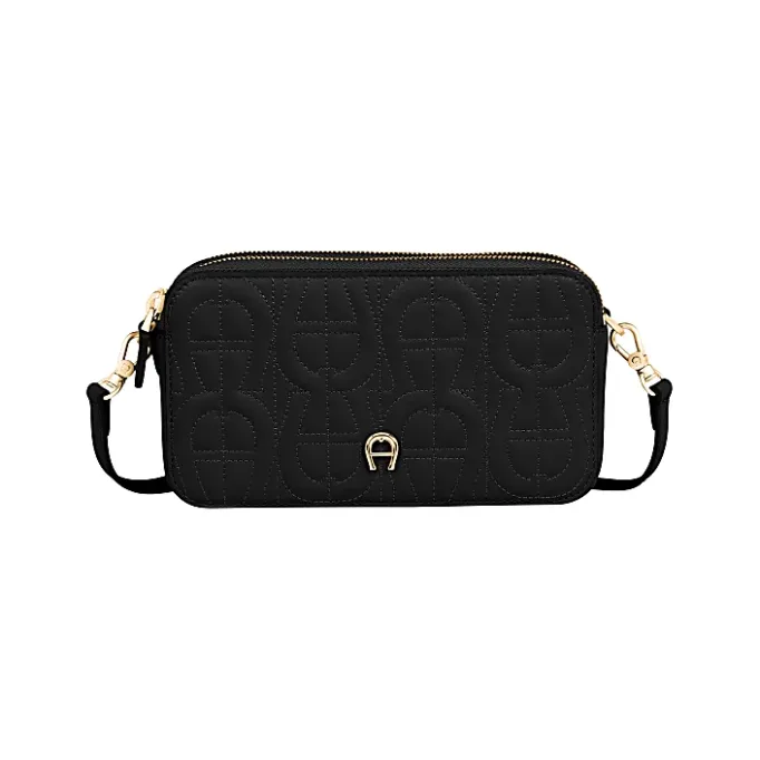 Aigner Leather Accessories|Phone Cases-Diadora logo phone pouch black