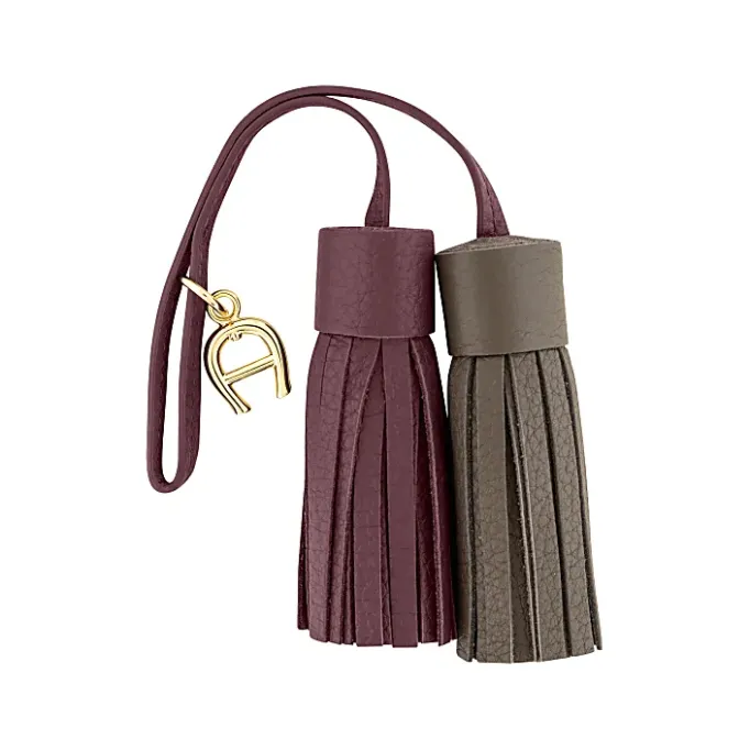 Aigner Leather Accessories-Fashion pendant tassels bicolor port red