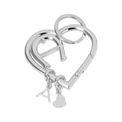 Aigner Keychains & Key Cases-Heart keychain silver coloured