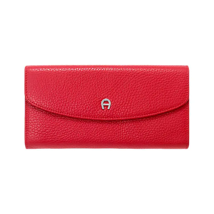 Aigner Wallets-Leather Banknote & Card Case burnt red
