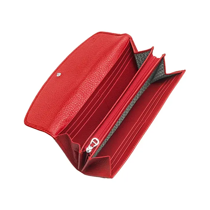 Aigner Wallets-Leather Banknote & Card Case burnt red