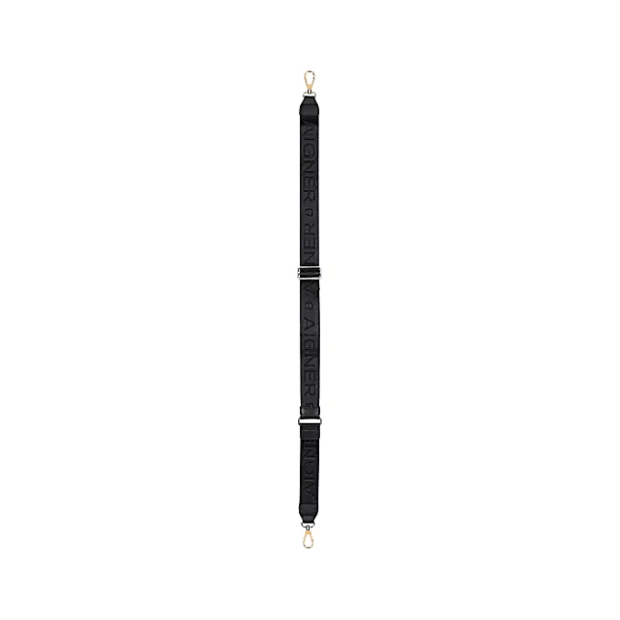 Aigner Leather Accessories|Straps-Logo Shoulder Strap black