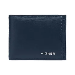 Aigner Wallets-Saffiano bill and card case midnight Blue