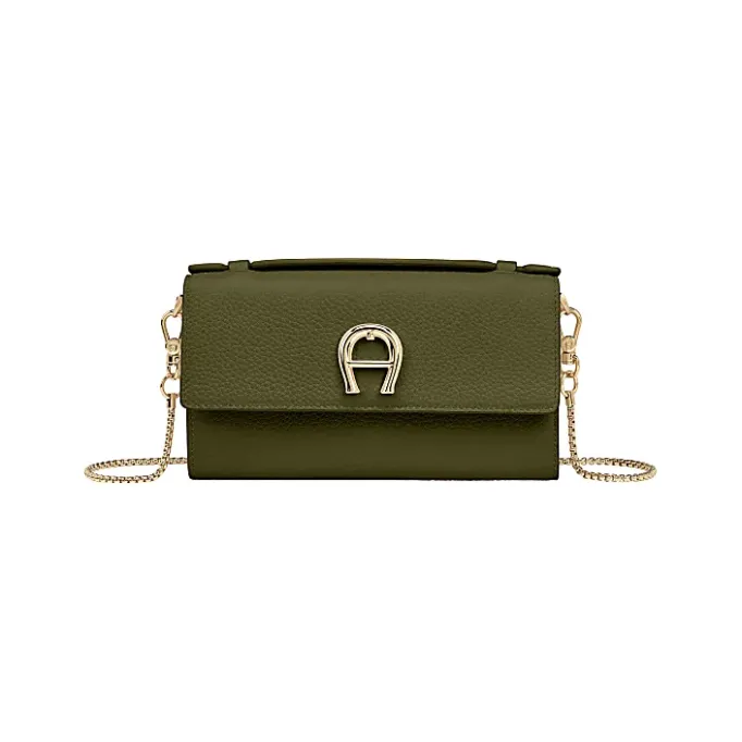 Aigner Leather Accessories-Wallet on Chain with Handle dark olive