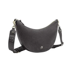 Aigner Bags-Zita Suede shoulder bag M night grey