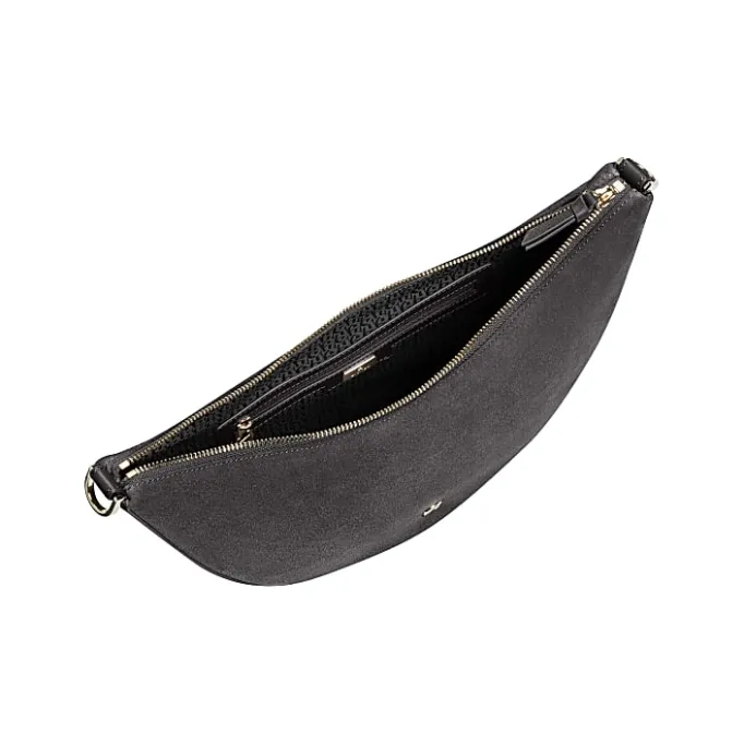 Aigner Bags-Zita Suede shoulder bag M night grey