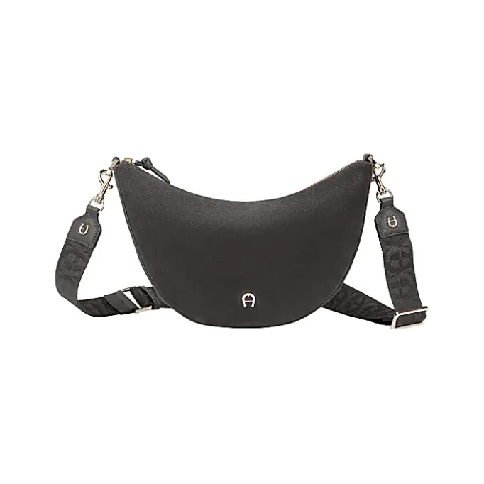 Aigner Bags-Zita Suede shoulder bag S night grey